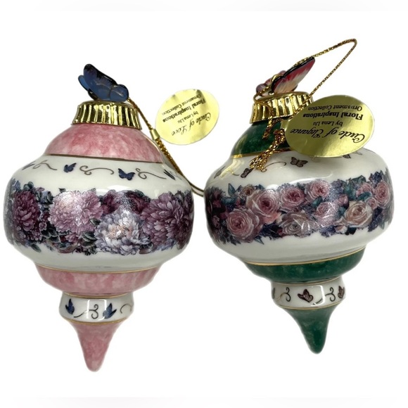 Bradford Editions Lena Liu Christmas Porcelain Ornaments Lot of 2 - Picture 3 of 9